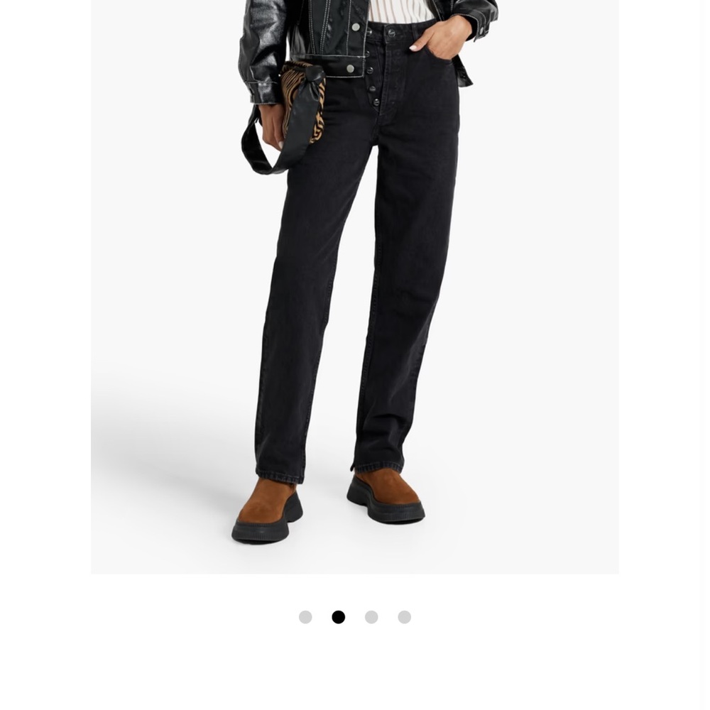 Ganni Black Straight-Leg Jeans Classic Fit